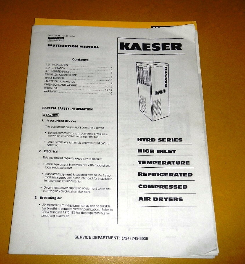 2008 KAESER HTRD 75 Refrigerated Air Compressor Dryers | Hindley Machine Tool Sales, LLC