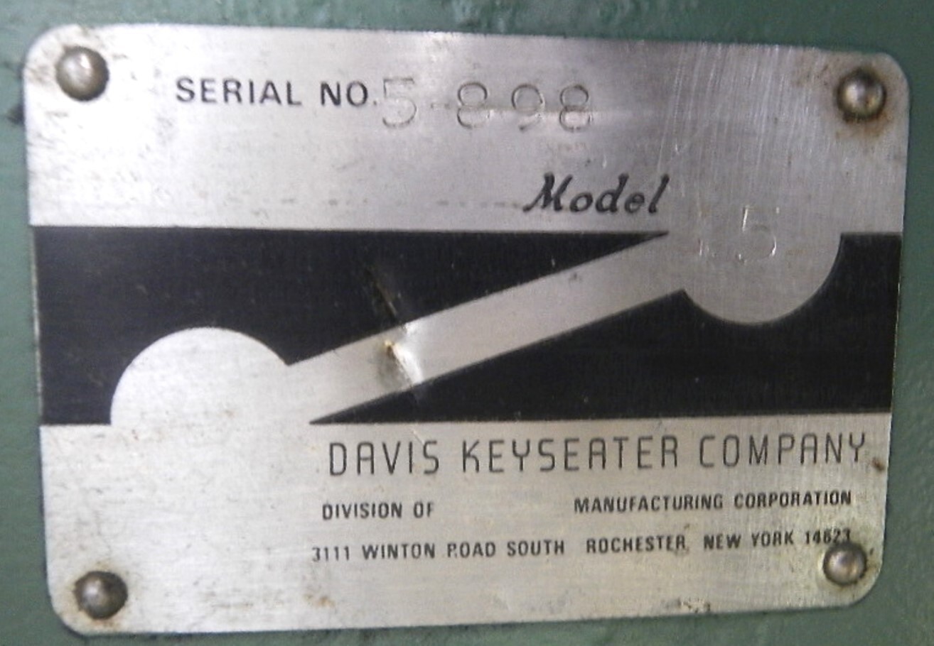 1972 DAVIS #5 Keyseaters | Hindley Machine Tool Sales, LLC